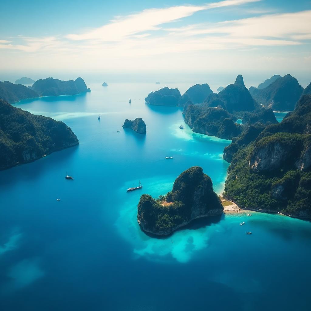 Aerial of El Nido lagoons