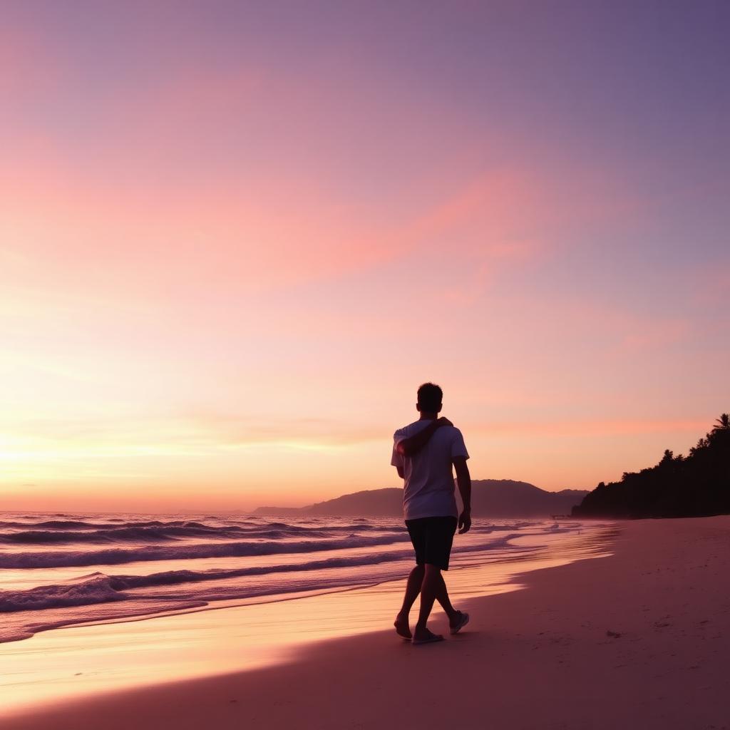Sunset beach walk
