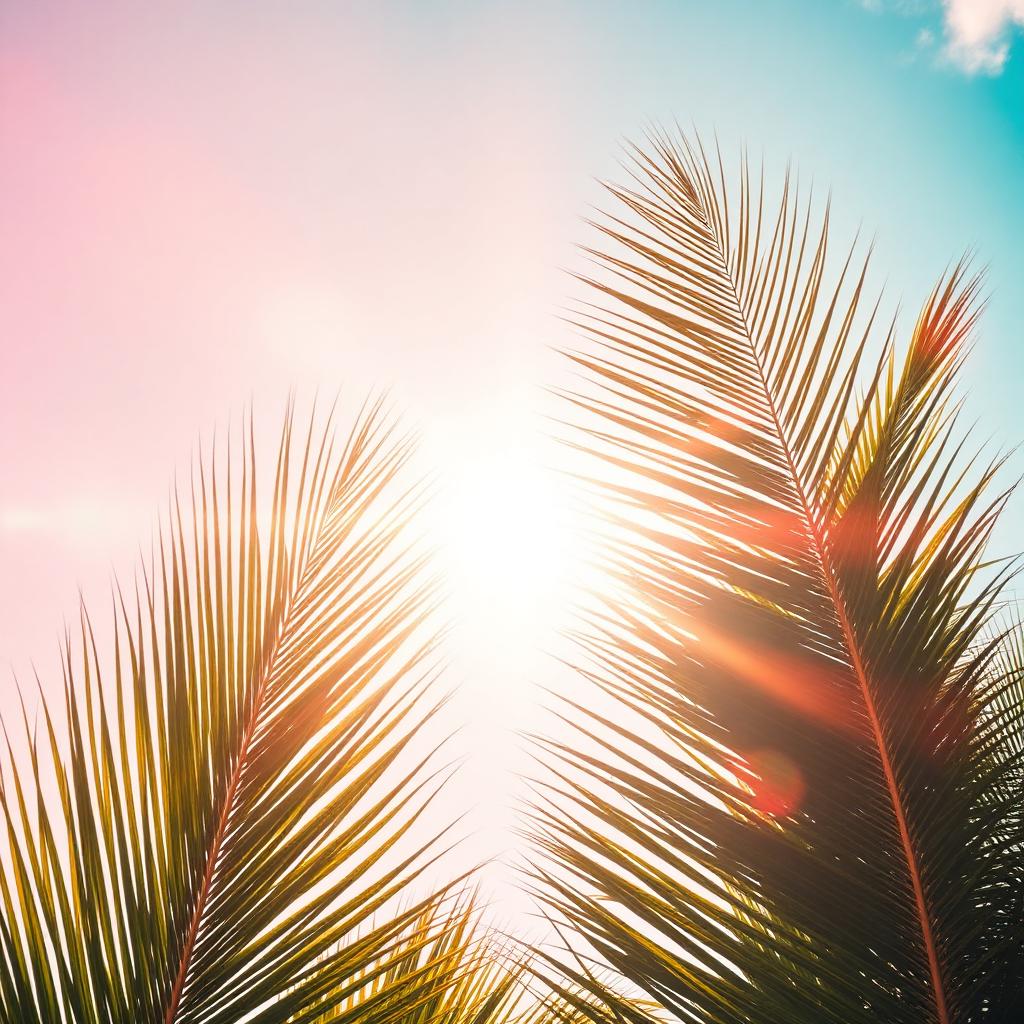 Palm fronds against the sky